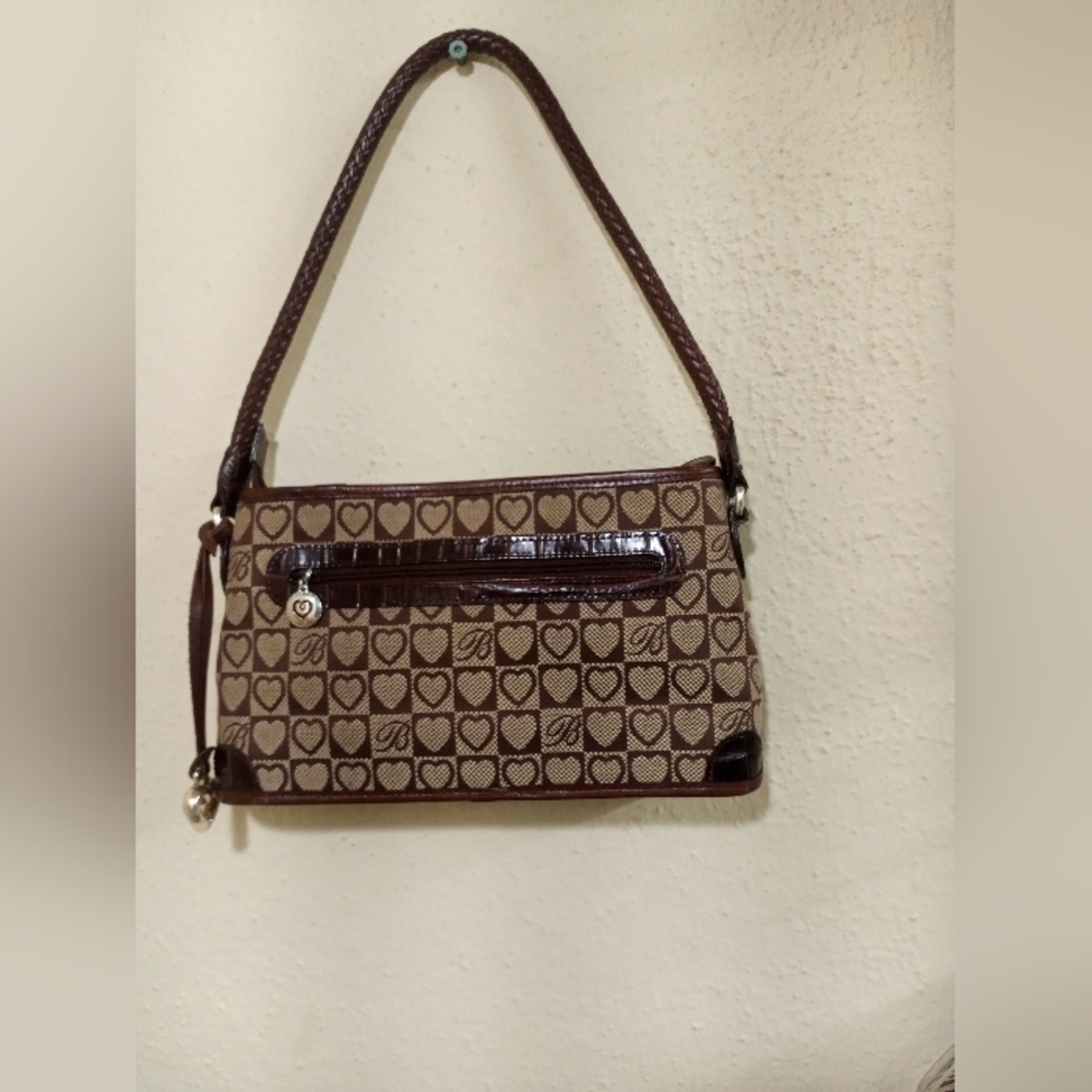 Stylish Brown Heart Pattern Shoulder Bag - Picture 2 of 13